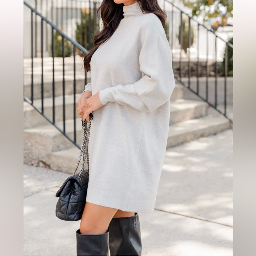 BRAND NEW! XL Gray Turtleneck Sweater Dress